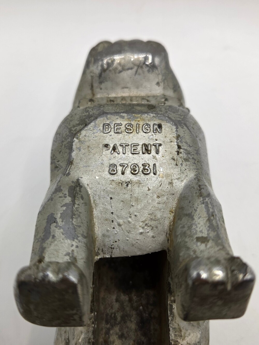 Vintage Mack Bulldog Metal Figurine Design Patent 87931